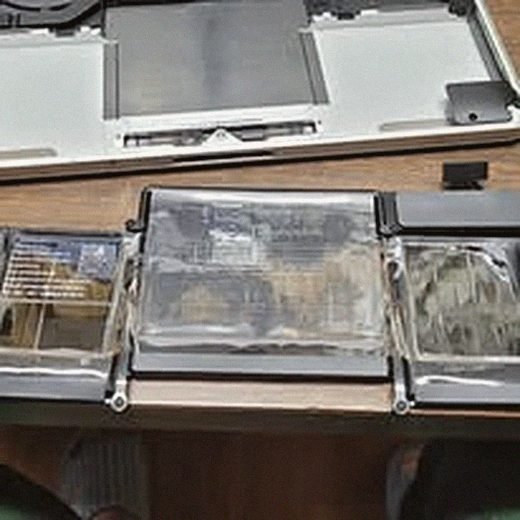 Laptop keyboard removed for repair underneath